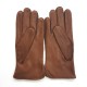 Gants en cuir de cerf chocolat " MARC ".