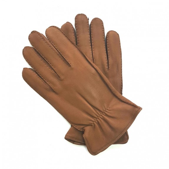 Gants en cuir de cerf chocolat " MARCUS ".