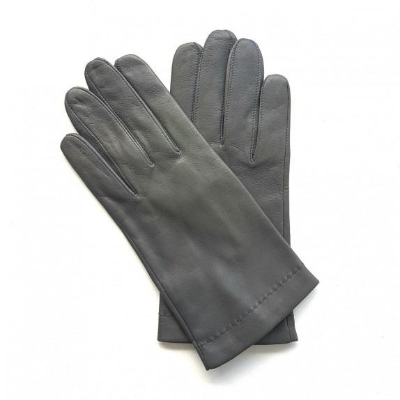 Leather gloves of lamb navy and grey "MARTIN".