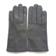 Leather Gloves of lamb grey navy "MARTIN"