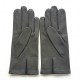 Leather Gloves of lamb grey navy "MARTIN"