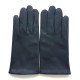 Leather gloves of lamb navy and charcoal "MARTIN"