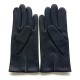 Leather gloves of lamb navy and charcoal "MARTIN"