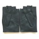 Leather mittens of lamb navy "PILOTE".