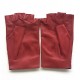 Leather mittens of lamb red "PILOTE".