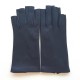 Leather mittens of lamb damson "JEANNE"