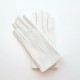 Leather mittens of lamb white "JEANNE"