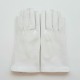 Leather mittens of lamb white "JEANNE"