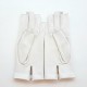 Leather mittens of lamb white "JEANNE"