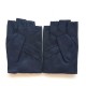 Leather mittens of lamb damson "PILOTE".