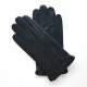 Gants en cuir d'agneau noir "GEORGES".