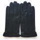 Leather gloves lamb black "GEORGES".