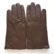 Gants en cuir d'agneau marron "STEEVE BIS".