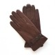 Leather gloves of lamb brown "BASILE"