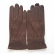 Gants en cuir d'agneau chocolat "BASILE".