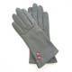 Leather gloves of lamb charcoal rose antique "CLEMENTINE"