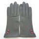 Gants en cuir d'agneau charcoal et rose antique "CLEMENTINE".