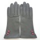 Leather gloves of lamb charcoal rose antique "CLEMENTINE"