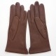 Leather gloves of lamb havana and caramel "CLEMENTINE"