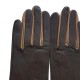 Leather gloves of lamb chesnut clay "ELISA"..