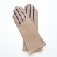 Leather gloves of lamb putty amethyst "ELISA"..