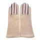 Leather gloves of lamb putty amethyst "ELISA"..