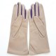 Leather gloves of lamb putty amethyst "ELISA"..