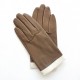Gants en cuir d'agneau argile blanc "TIPPI".