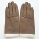 Gants en cuir d'agneau argile blanc "TIPPI".