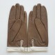 Leather gloves of lamb clay and white "TIPPI".