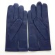 Leather gloves of lamb damson, black, grey "AKANO".