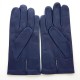 Leather gloves of lamb damson, black, grey "AKANO".