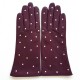 Leather gloves of lamb cassis and pink "COCCINELLE"