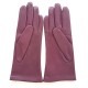 Leather gloves of lamb cassis and pink "COCCINELLE"