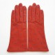 Leather gloves of lamb chilly and améthyste "COCCINELLE"