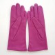 Gants en cuir d'agneau hot pink et noir "COCCINELLE".