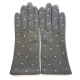 Leather gloves of lamb hot pink and black "COCCINELLE"