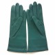 Leather gloves of lamb green and amethyst " ATHENA".