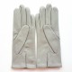 Leather gloves of lamb dove and charcoal "ADA".
