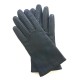 Gants en cuir d'agneau noir "CARMELINA".