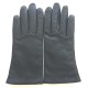 Gants en cuir d'agneau noir "CARMELINA".