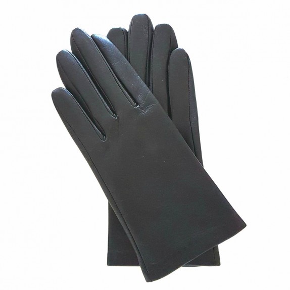 Leather gloves of lamb black "CAPUCINE"