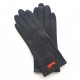 Leather gloves of lamb brown and orange "ANEMONE"