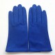 Leather gloves of lamb blue "LINA".