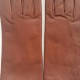 Leather gloves of lamb dark cognac "CAPUCINE".