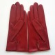 Gants en cuir d'agneau rouge "LINA".