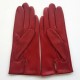 Leather gloves of lamb red "LINA".
