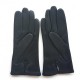 Gants en cuir d'agneau noir "CARMELINA".