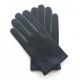 Leather gloves of lamb black and grey "TWIN H"