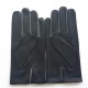 Leather gloves of lamb black and grey "TWIN H"